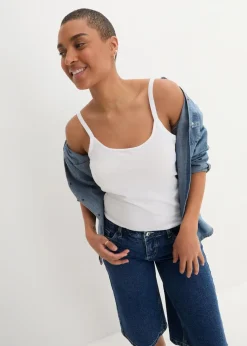 bonprix Shirts & Tops|Basics|Spaghettiträger-Top aus reiner Bio Baumwolle, (2er-Pack) weiß+schwarz