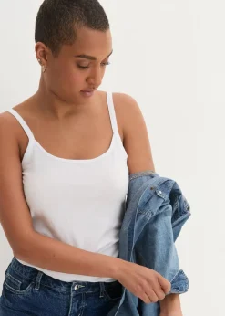 bonprix Shirts & Tops|Basics|Spaghettiträger-Top aus reiner Bio Baumwolle, (2er-Pack) weiß+schwarz