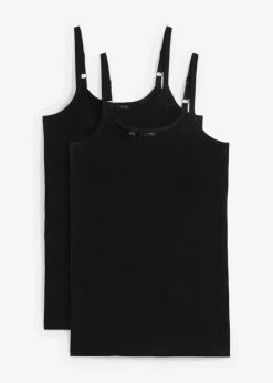 Spaghettiträger-Top aus reiner Bio Baumwolle, (2er-Pack)|bonprix New