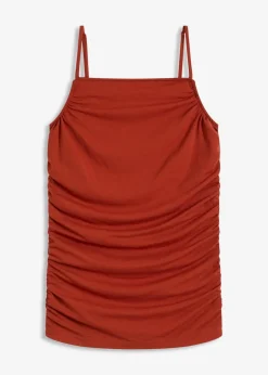 bonprix Shirts & Tops|Spaghettiträger-Top mit Raffungen rostbraun