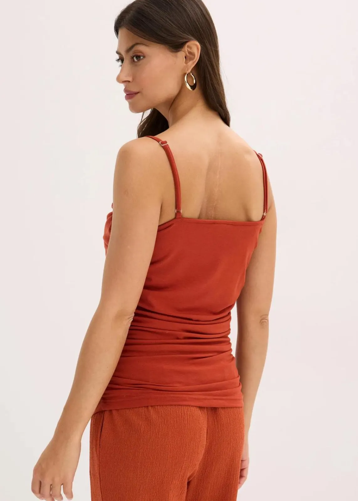 bonprix Shirts & Tops|Spaghettiträger-Top mit Raffungen rostbraun