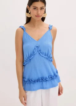 Spaghettiträger-Top mit Rüschen|bonprix New