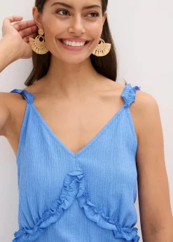 Spaghettiträger-Top mit Rüschen|bonprix New