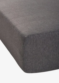 bonprix Laken & Matratzenauflagen|Laken & Matratzenauflagen|Spannbettlaken in Leinen-Optik anthrazit