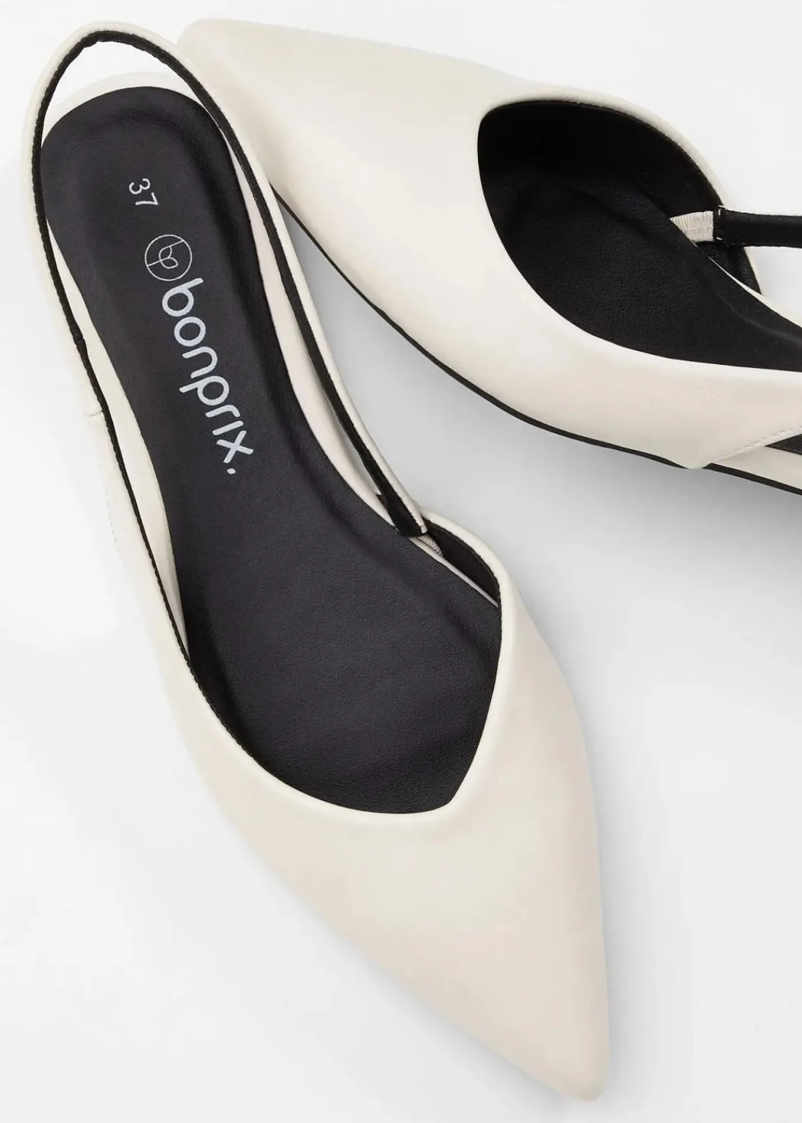 bonprix Sommerschuhe|Spitze Sling-Ballerinas wollweiß