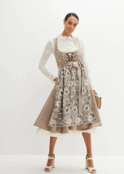 bonprix Bekleidung·Jacken & Mäntel|Blusen & Tuniken|Spitze-Dirndlbluse, langarm wollweiß