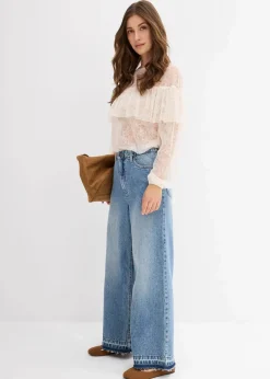 bonprix Bekleidung·Jacken & Mäntel|Blusen & Tuniken|Spitzenbluse wollweiß