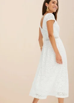 Spitzenkleid mit Häkel-Einsatz in der Taille|bonprix Outlet