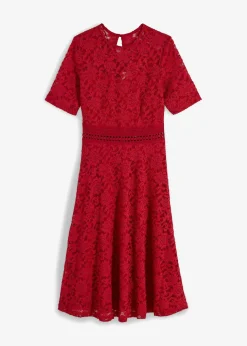 bonprix Bekleidung·Pullover & Strickjacken|Kleider|Spitzenkleid mit Häkeleinsatz magenta