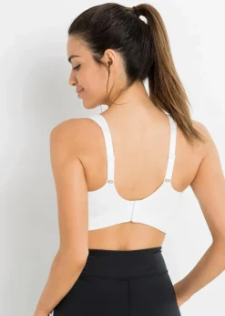 bonprix Große Cups D-H|Sportbekleidung|Sport BH mit mittlerem Halt (2er Pack) anthrazit + weiß