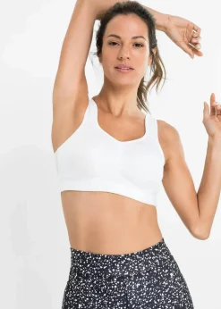 bonprix Große Cups D-H|Sportbekleidung|Sport BH mit starkem Halt weiß