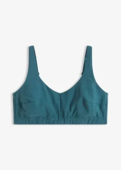 bonprix Wäsche·Große Cups D-H|Wäsche·Bhs|Sport-BH mit leichtem Halt aus geripptem Material petrolgrün