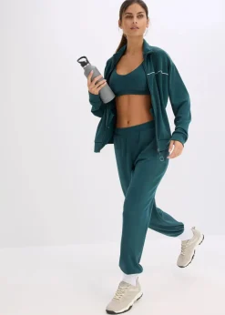 bonprix Wäsche·Große Cups D-H|Wäsche·Bhs|Sport-BH mit leichtem Halt aus geripptem Material petrolgrün