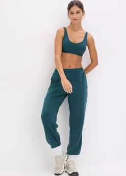 bonprix Wäsche·Große Cups D-H|Wäsche·Bhs|Sport-BH mit leichtem Halt aus geripptem Material petrolgrün