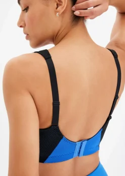bonprix Wäsche·Große Cups D-H|Wäsche·Bhs|Sport-BH mit starkem Halt schwarz/horizontblau