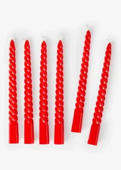 Stabkerzen in gedrehter Form (6er Pack)|bonprix Sale