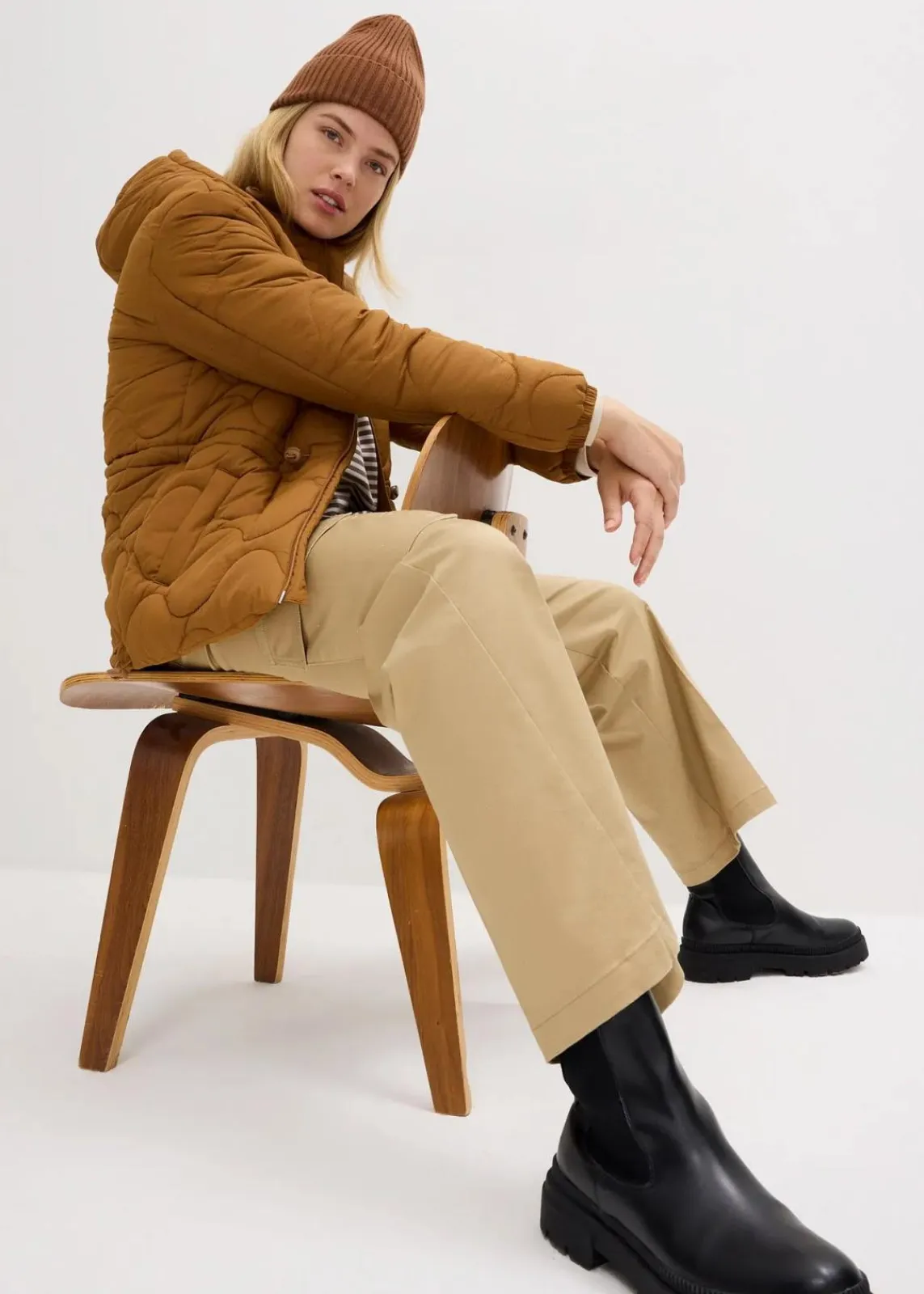 bonprix Jacken & Mäntel|Nachhaltigere Materialien|Steppjacke cognac braun