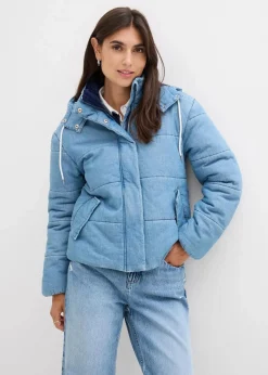 bonprix Bekleidung·Hosen|Jacken & Mäntel|Steppjacke aus Denim eisblau denim