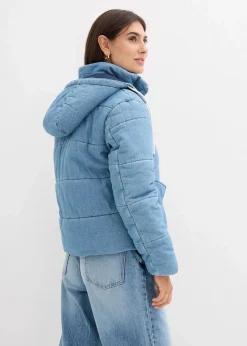 bonprix Bekleidung·Hosen|Jacken & Mäntel|Steppjacke aus Denim eisblau denim