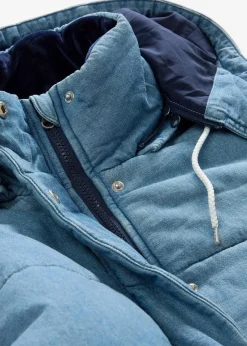 bonprix Bekleidung·Hosen|Jacken & Mäntel|Steppjacke aus Denim eisblau denim