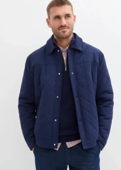 bonprix Große Größen|Jacken & Mäntel|Steppjacke mit Cordkragen dunkelblau