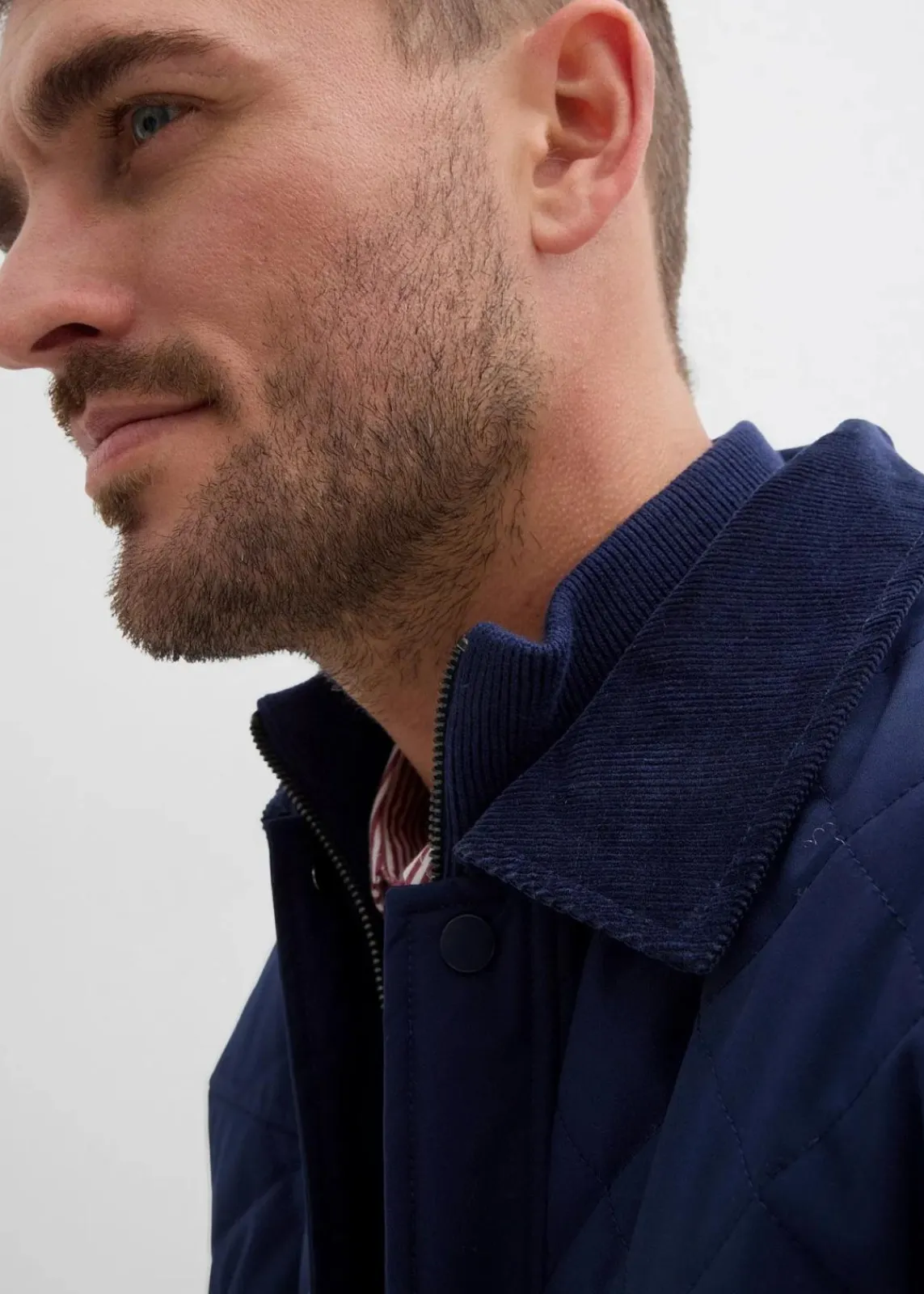 bonprix Große Größen|Jacken & Mäntel|Steppjacke mit Cordkragen dunkelblau