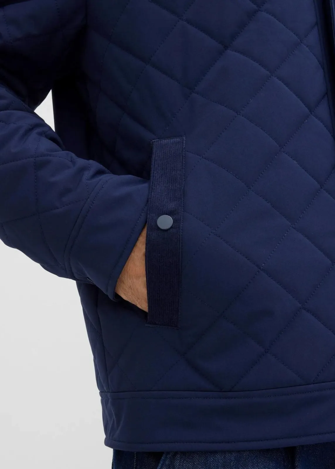 bonprix Große Größen|Jacken & Mäntel|Steppjacke mit Cordkragen dunkelblau