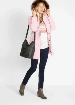 bonprix Jacken & Mäntel|Bekleidung·Hosen|Steppjacke mit Kapuze, gefüttert zartrosa