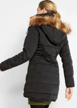 bonprix Bekleidung·Hosen|Jacken & Mäntel|Steppjacke mit Kapuze, gefüttert schwarz