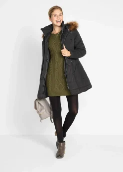 bonprix Bekleidung·Hosen|Jacken & Mäntel|Steppjacke mit Kapuze, gefüttert schwarz