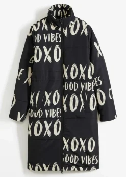 bonprix Bekleidung·Hosen|Jacken & Mäntel|Steppmantel bedruckt schwarz/natur bedruckt