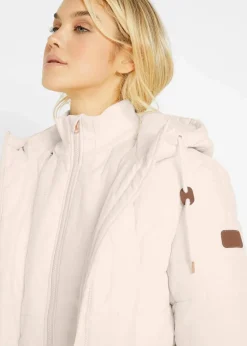 bonprix Jacken & Mäntel|Bekleidung·Hosen|Steppmantel, 2-in-1 Optik naturbeige