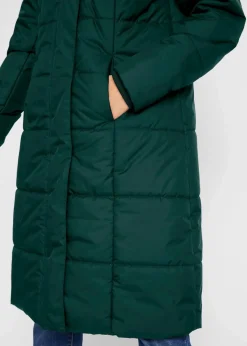 bonprix Bekleidung·Hosen|Jacken & Mäntel|Steppmantel mit abnehmbarer Kapuze tiefgrün