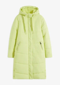 bonprix Bekleidung·Hosen|Nachhaltigere Materialien|Steppmantel mit Teddyfutter in der Kapuze mintgrün