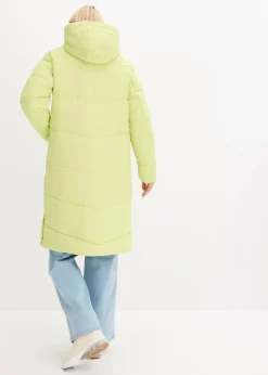 bonprix Bekleidung·Hosen|Nachhaltigere Materialien|Steppmantel mit Teddyfutter in der Kapuze mintgrün