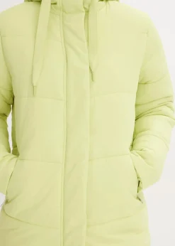 bonprix Bekleidung·Hosen|Nachhaltigere Materialien|Steppmantel mit Teddyfutter in der Kapuze mintgrün