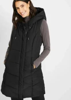 bonprix Bekleidung·Hosen|Nachhaltigere Materialien|Steppweste aus recyceltem Polyester schwarz
