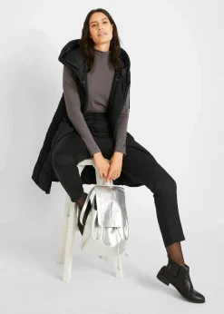 bonprix Bekleidung·Hosen|Nachhaltigere Materialien|Steppweste aus recyceltem Polyester schwarz