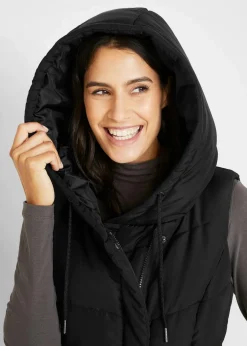 bonprix Bekleidung·Hosen|Nachhaltigere Materialien|Steppweste aus recyceltem Polyester schwarz
