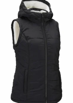 bonprix Bekleidung·Hosen|Jacken & Mäntel|Steppweste mit Teddyfutter schwarz