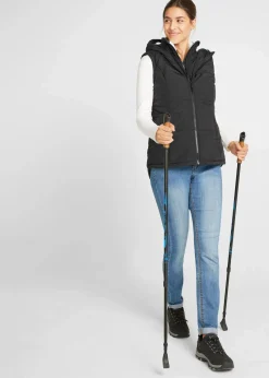 bonprix Bekleidung·Hosen|Jacken & Mäntel|Steppweste mit Teddyfutter schwarz