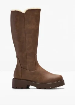 bonprix Stiefel|Gefütterte Winterschuhe|Stiefel dunkelbraun