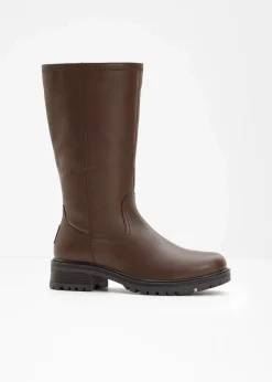 bonprix Stiefel|Gefütterte Winterschuhe|Stiefel dunkelbraun