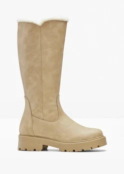 bonprix Gefütterte Winterschuhe|Stiefel|Stiefel beige