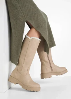 bonprix Gefütterte Winterschuhe|Stiefel|Stiefel beige