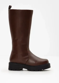 bonprix Gefütterte Winterschuhe|Stiefel|Stiefel dunkelbraun