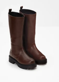 bonprix Gefütterte Winterschuhe|Stiefel|Stiefel dunkelbraun