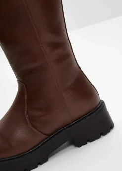bonprix Gefütterte Winterschuhe|Stiefel|Stiefel dunkelbraun