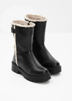 bonprix Gefütterte Winterschuhe|Stiefel|Stiefel schwarz