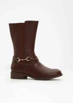 bonprix Stiefel|Schuhe & Accessoires In Spezialgrößen·Elastischer Schaft|Stiefel dunkelbraun